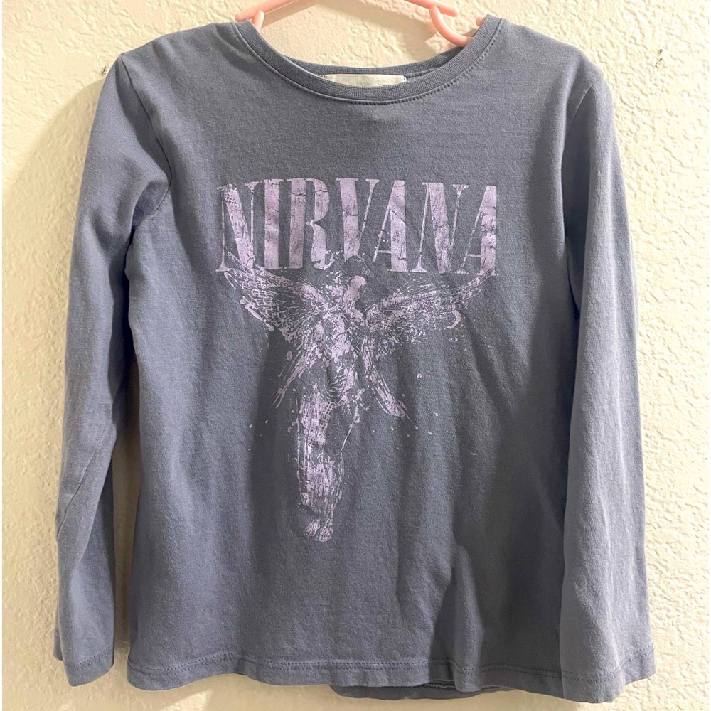 Nirvana, Kids, 5T, Gray, Long Sleeves, T-Shirt